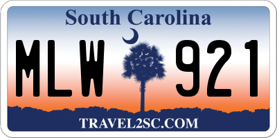 SC license plate MLW921
