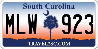 SC license plate MLW923