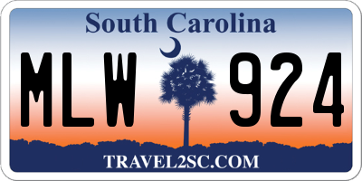 SC license plate MLW924