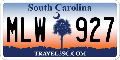 SC license plate MLW927