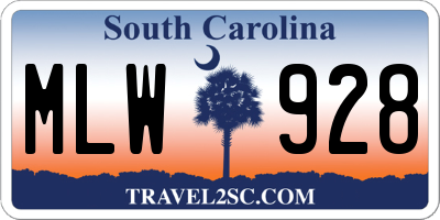 SC license plate MLW928