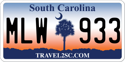 SC license plate MLW933