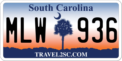 SC license plate MLW936