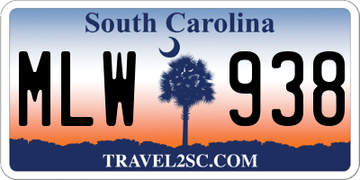 SC license plate MLW938