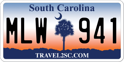 SC license plate MLW941