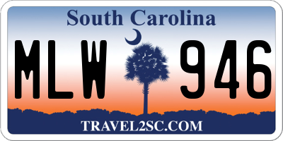 SC license plate MLW946