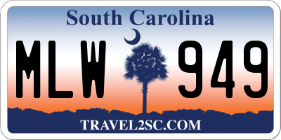 SC license plate MLW949