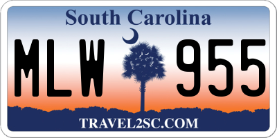 SC license plate MLW955