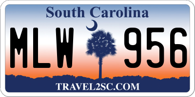 SC license plate MLW956