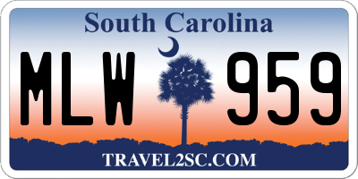 SC license plate MLW959