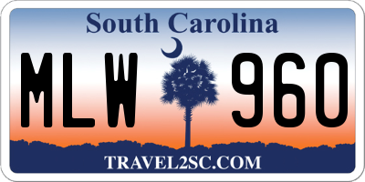 SC license plate MLW960
