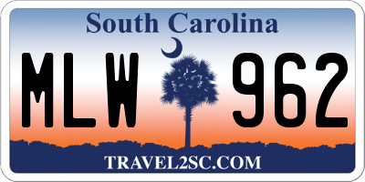 SC license plate MLW962
