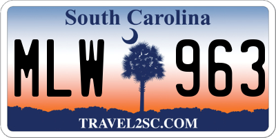 SC license plate MLW963