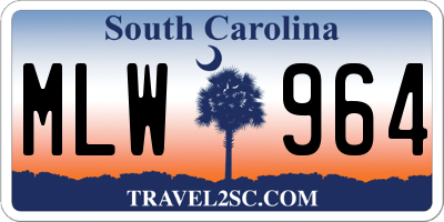 SC license plate MLW964