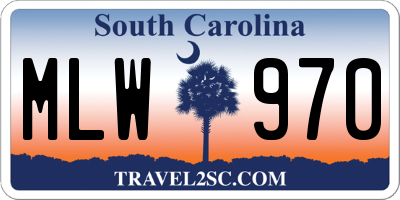 SC license plate MLW970
