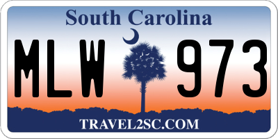 SC license plate MLW973