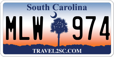 SC license plate MLW974