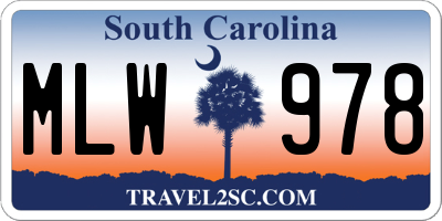 SC license plate MLW978