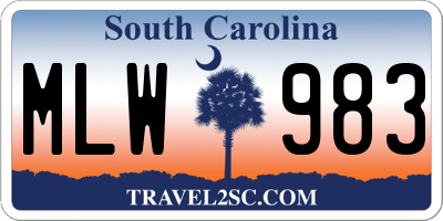 SC license plate MLW983