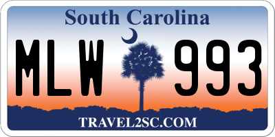 SC license plate MLW993