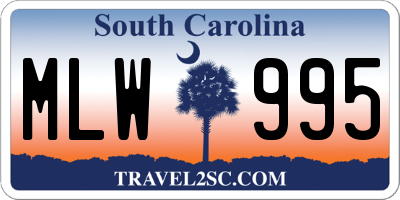 SC license plate MLW995
