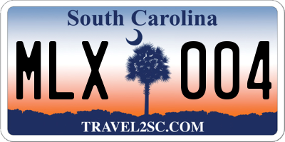 SC license plate MLX004