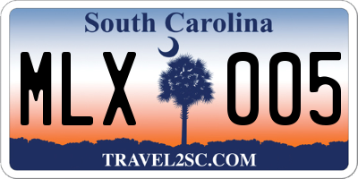 SC license plate MLX005