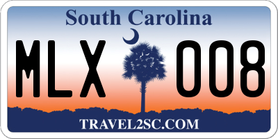 SC license plate MLX008