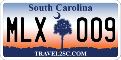 SC license plate MLX009
