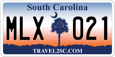 SC license plate MLX021