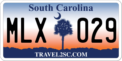 SC license plate MLX029