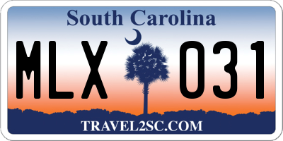 SC license plate MLX031