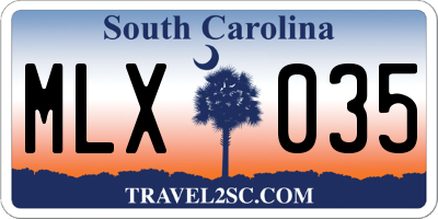 SC license plate MLX035