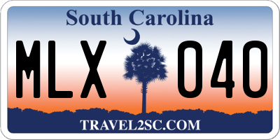 SC license plate MLX040