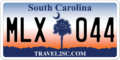 SC license plate MLX044
