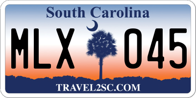 SC license plate MLX045