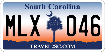SC license plate MLX046
