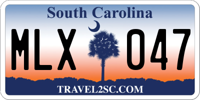 SC license plate MLX047