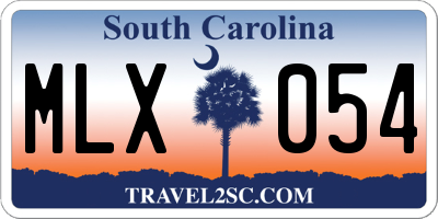 SC license plate MLX054