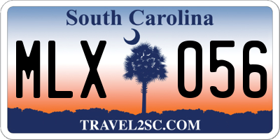 SC license plate MLX056