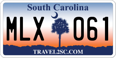 SC license plate MLX061