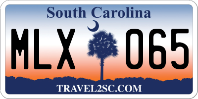 SC license plate MLX065