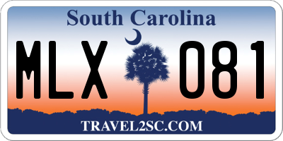 SC license plate MLX081