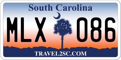 SC license plate MLX086