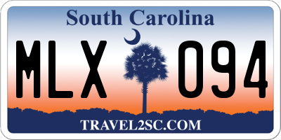 SC license plate MLX094