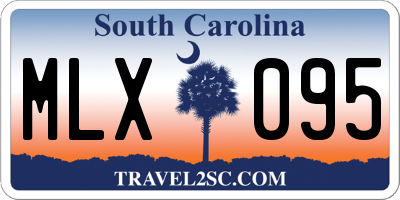 SC license plate MLX095