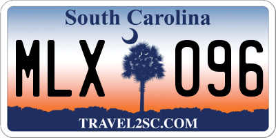 SC license plate MLX096