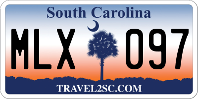 SC license plate MLX097