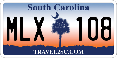 SC license plate MLX108
