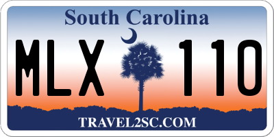 SC license plate MLX110